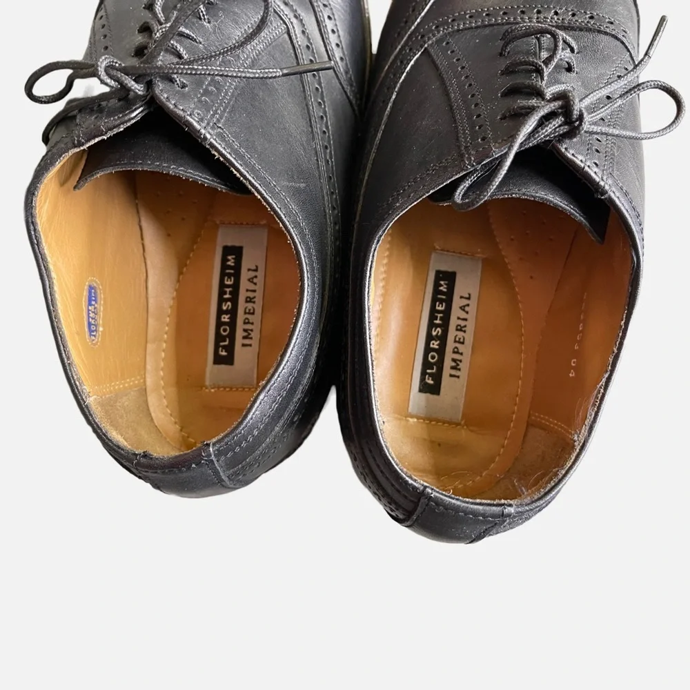 2001 Men’s Florsheim Imperial Kenmoor Black Leather Wing Tip Oxford Shoe Size 10
